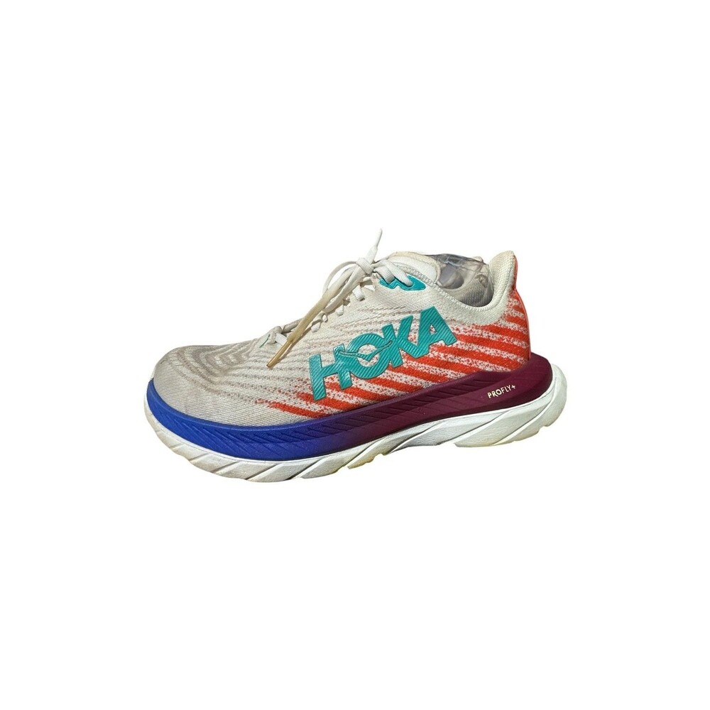 Hoka Mach 5 White Flame Women's 9.5 B Running Shoes 1136678 WFM Gym Casual Comfy